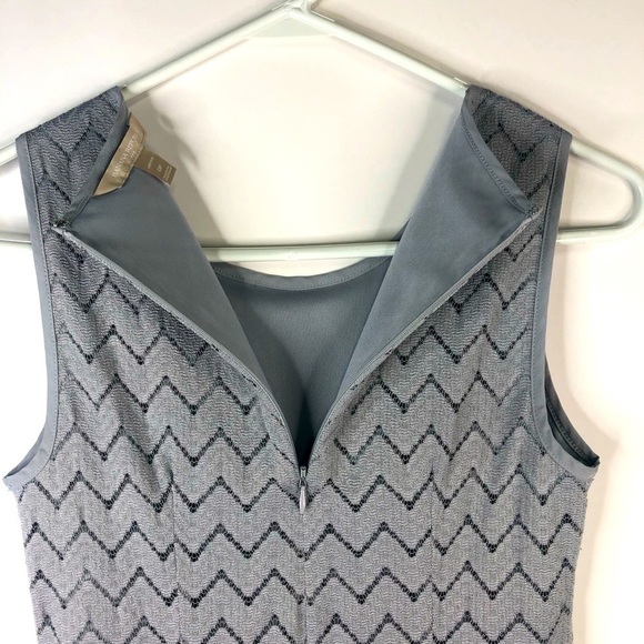Banana Republic silver lace chevron sleeveless jewel neck top 0P - Picture 5 of 11